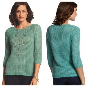 Chico’s shine stitch pullover sweater size 0 (small)
